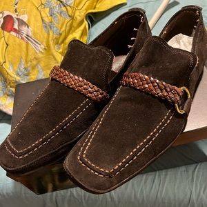 COPY - Via spiga brown suede loafers.  Comfortable and easy.